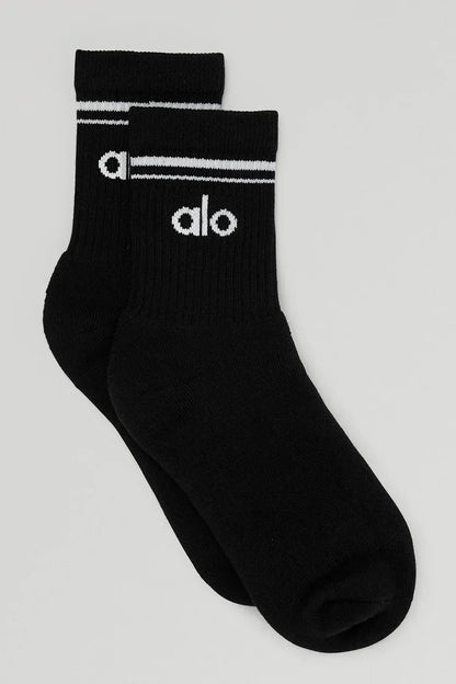 Calcetines unisex de media caña estilo retro - Negro