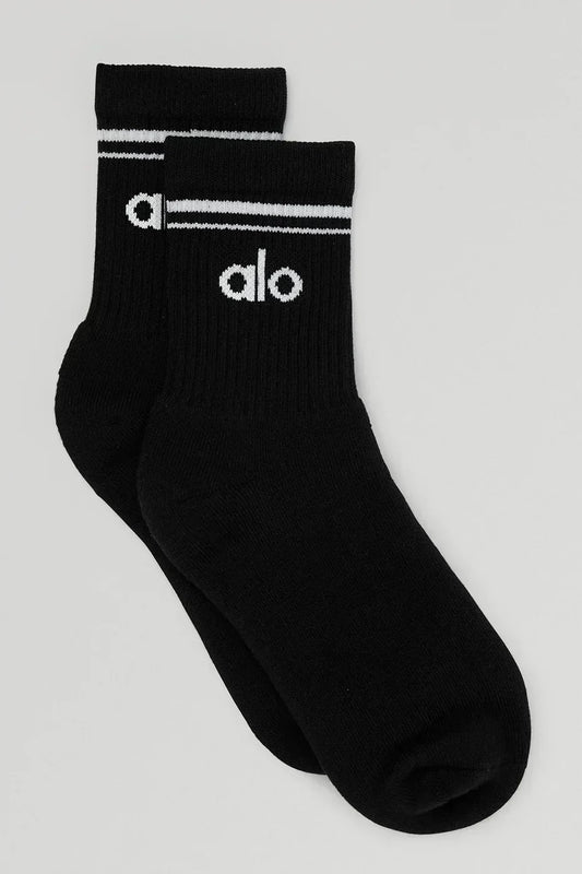 Calcetines unisex de media caña estilo retro - Negro