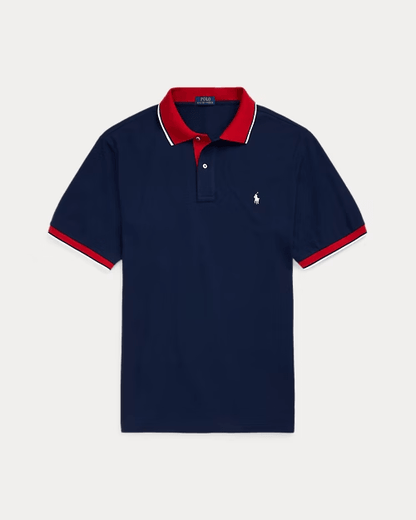 Camiseta polo - Cuello ribete a rayas