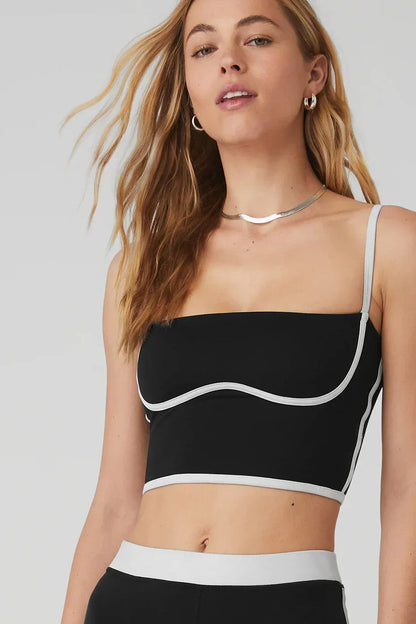 Bralette aerodinámico con estampado aerografiado - blanco y negro