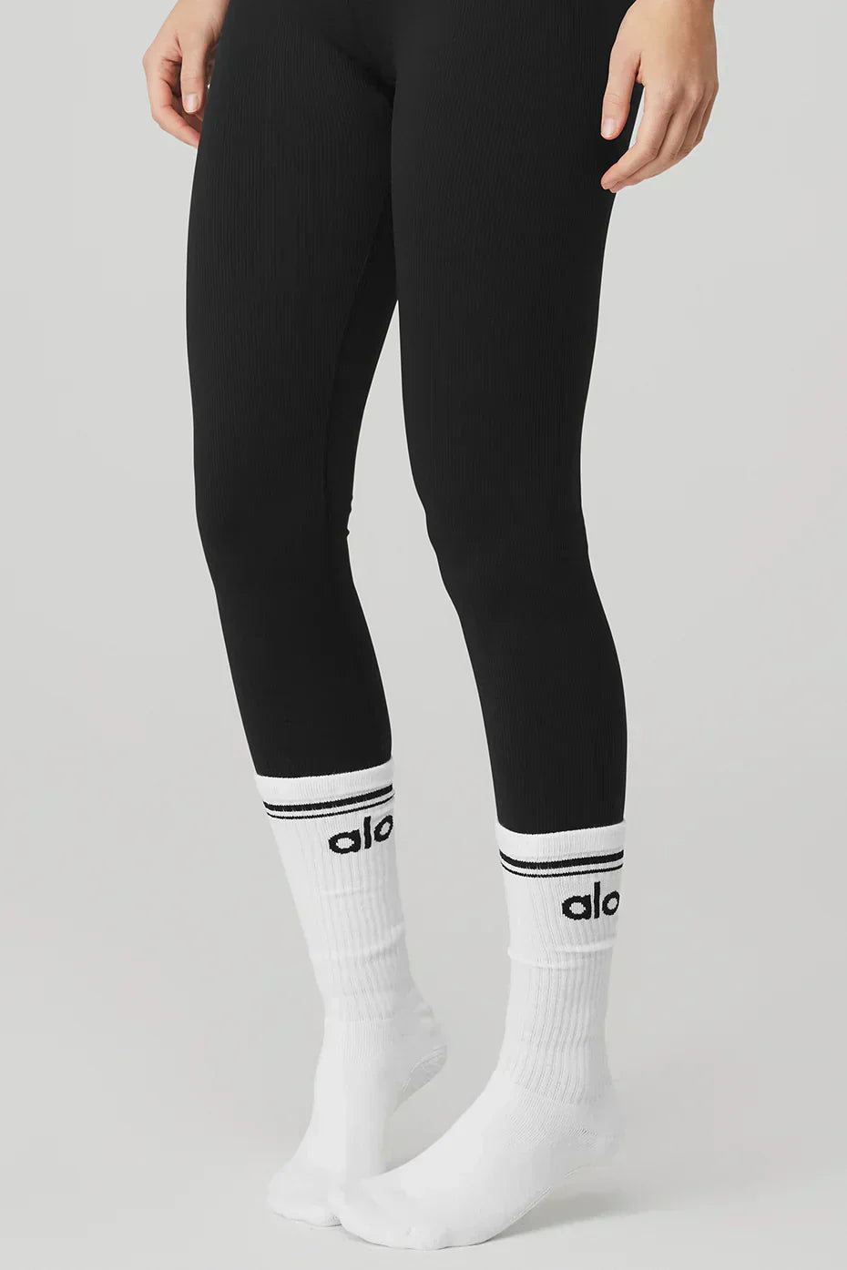Calcetines retro de barra para mujer - blanco