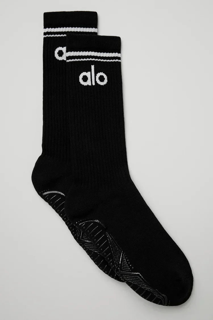 Calcetines retro de barra para mujer - negro