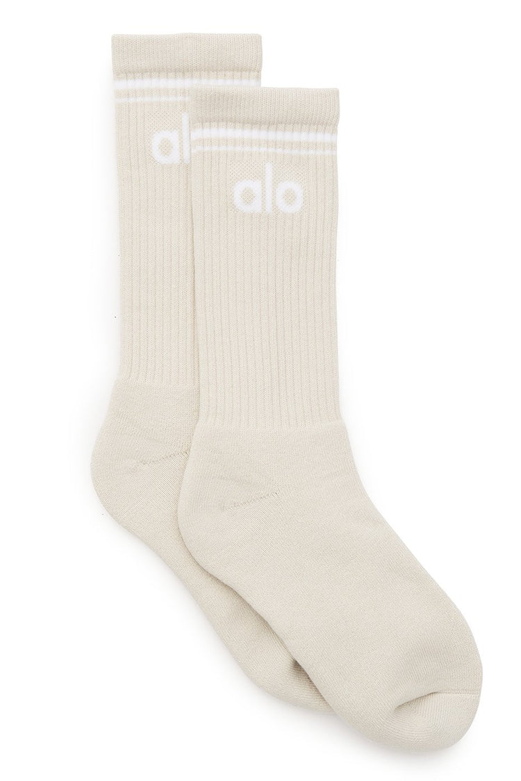 Calcetines unisex retro en beis/blanco/negro