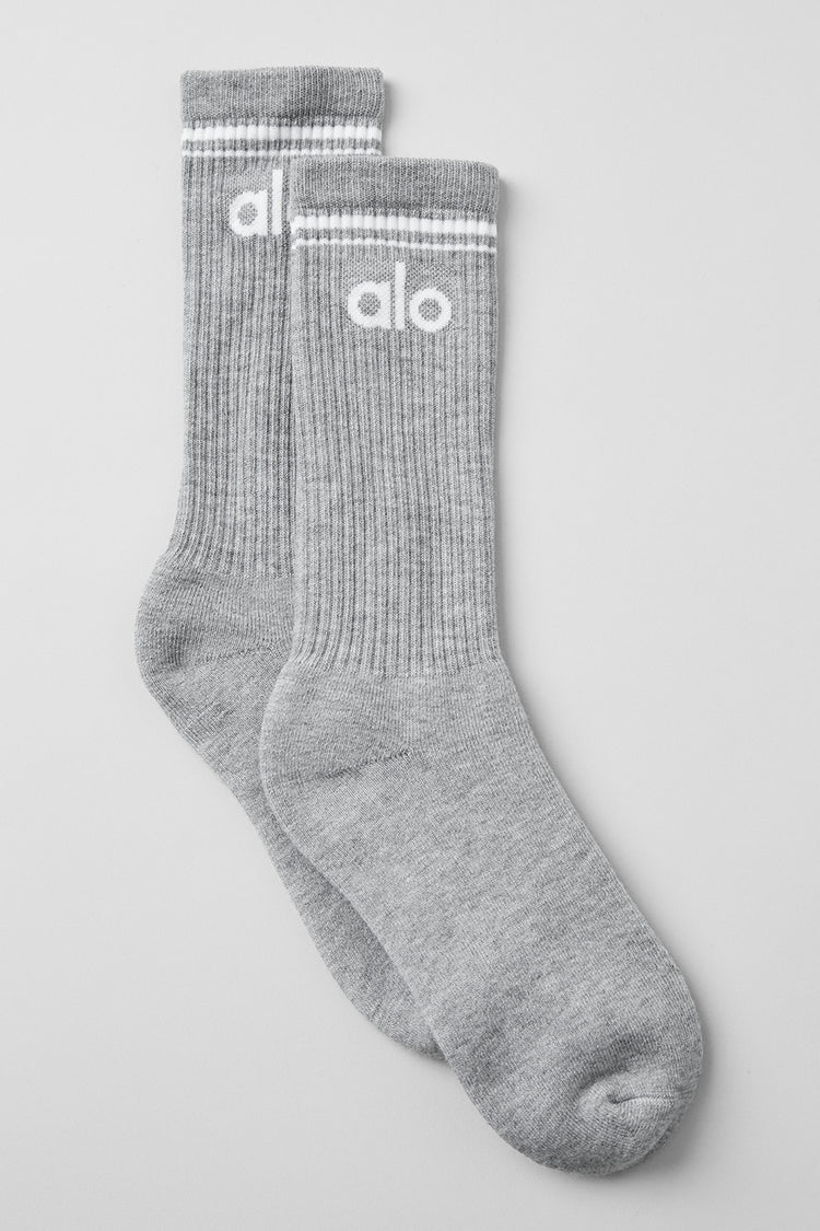 Calcetines retro unisex gris/blanco