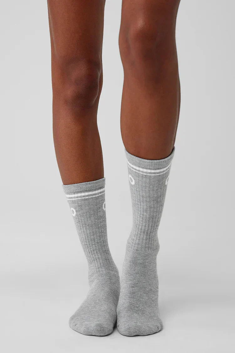 Calcetines retro unisex gris/blanco