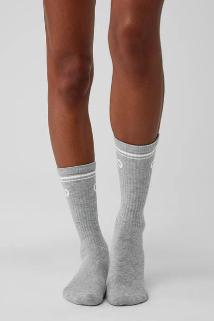 Calcetines retro unisex gris/blanco