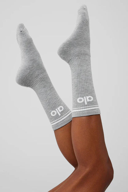 Calcetines retro unisex gris/blanco
