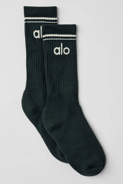 Calcetines unisex retro verde/marfil