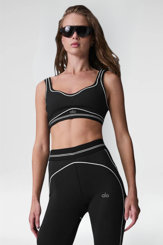 Leggings y sujetador con estampado aerógrafo - CONJUNTO - Negro