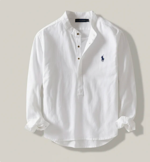 Camisa Henley de lino Classic Fit