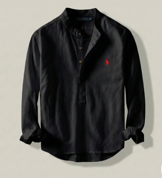 Camisa Henley de lino Classic Fit