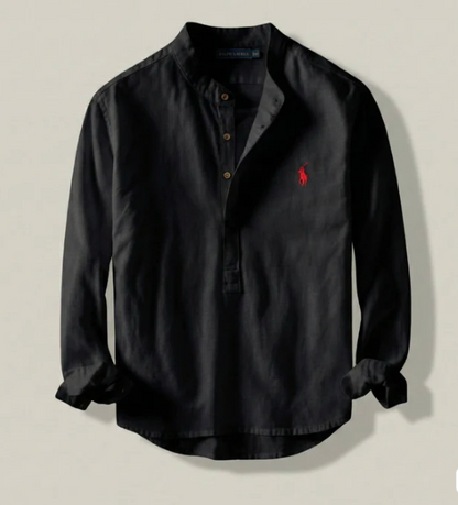 Camisa Henley de lino Classic Fit