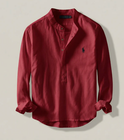 Camisa Henley de lino Classic Fit