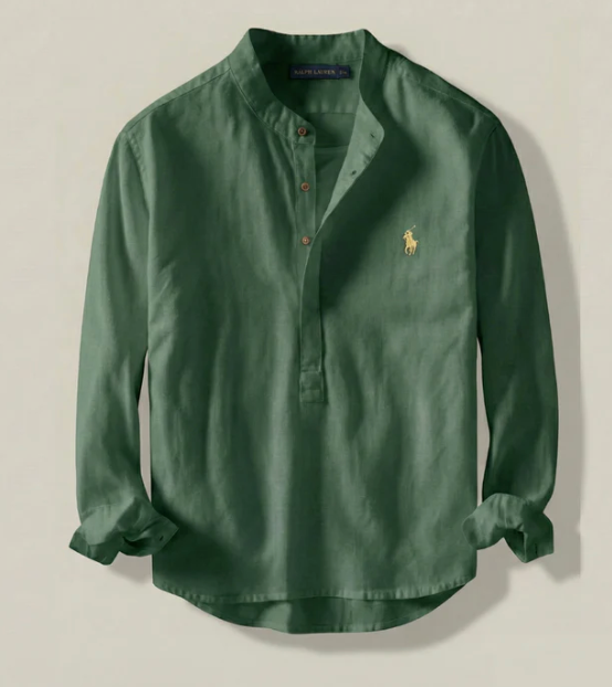 Camisa Henley de lino Classic Fit
