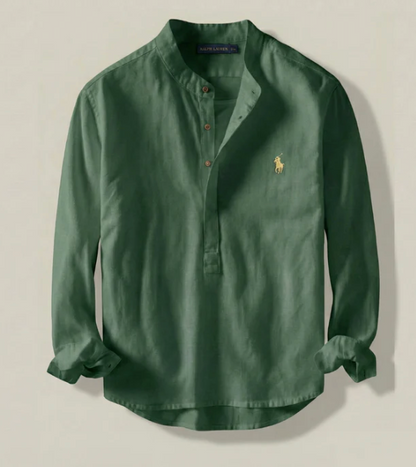 Camisa Henley de lino Classic Fit