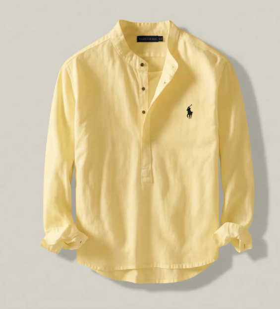 Camisa Henley de lino Classic Fit