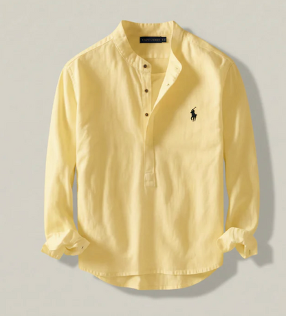 Camisa Henley de lino Classic Fit