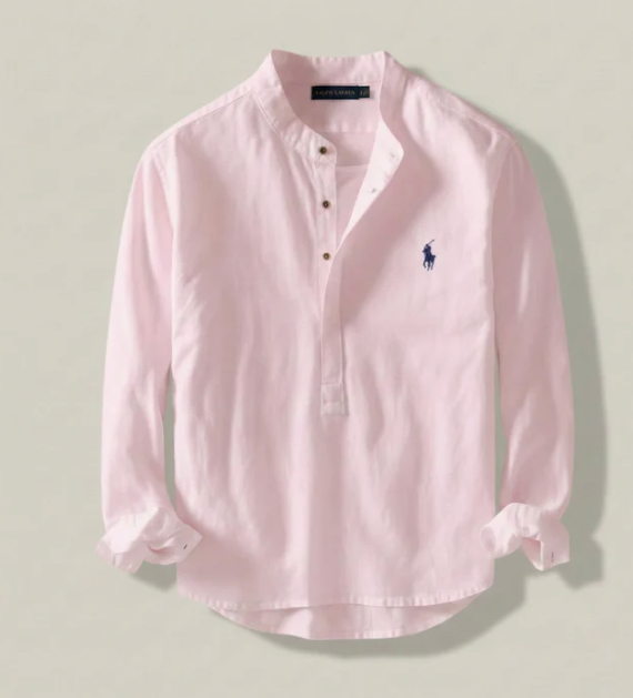 Camisa Henley de lino Classic Fit