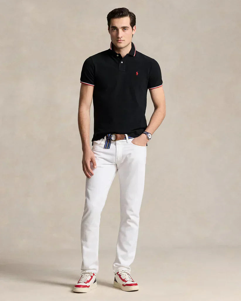 Camiseta polo - Cuello ribete a rayas
