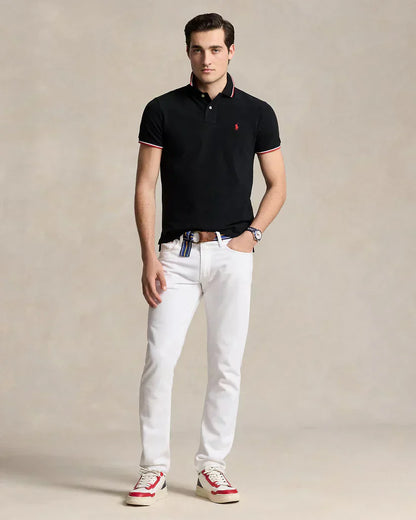 Camiseta polo - Cuello ribete a rayas