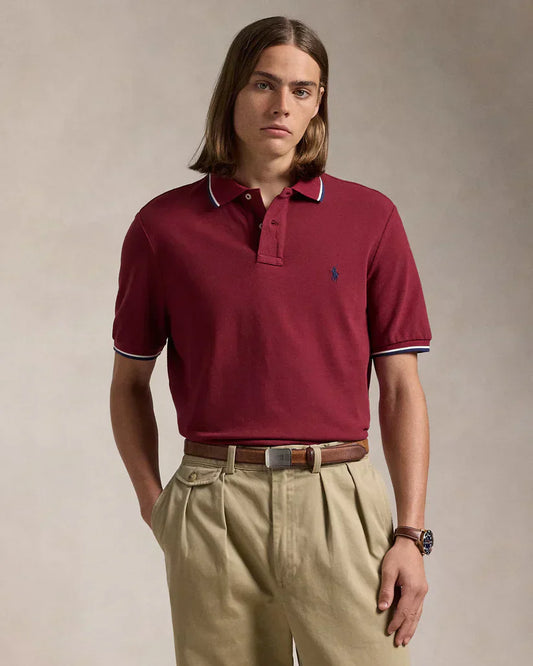 Camiseta polo - Cuello ribete a rayas