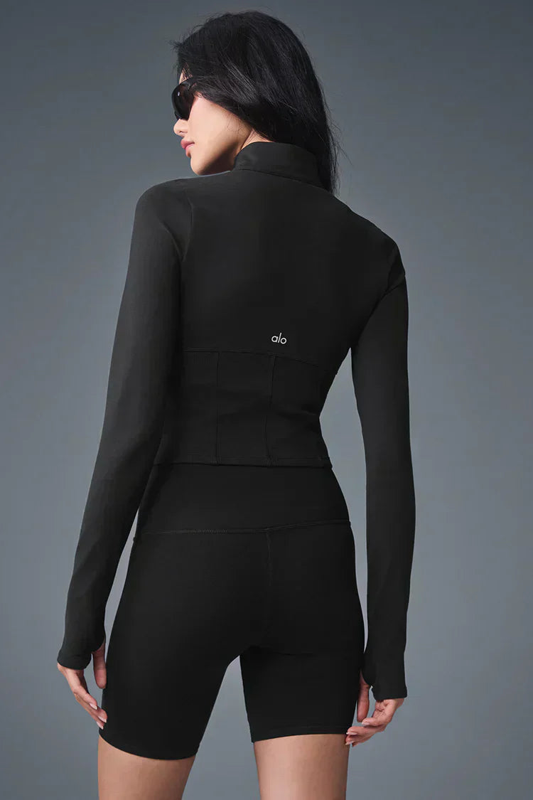 Chaqueta Airbrush Corset con cremallera completa - Negro