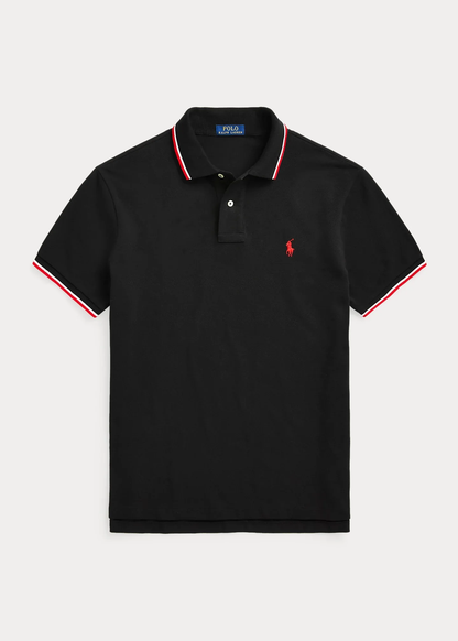 Camiseta polo - Cuello ribete a rayas