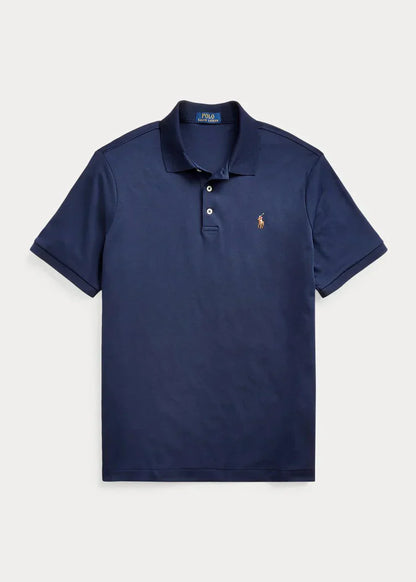 Polo de algodón suave azul marino